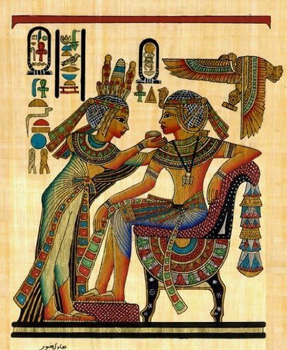 Tutankhamun and His Beautiful Wife by Adel Ghabour - Art Painting