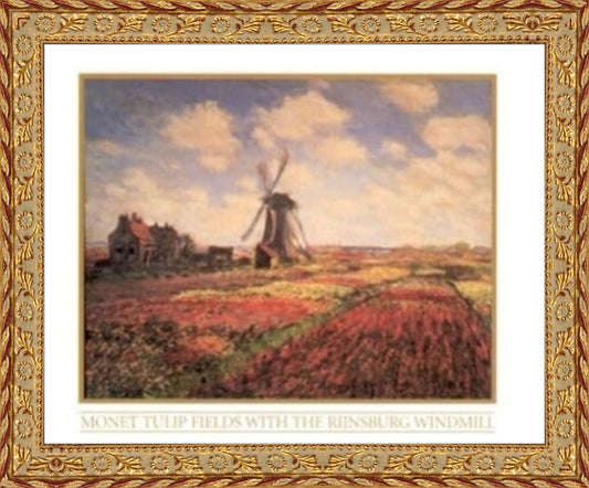 Monet Tulip Fields With The Rijnsburg Windmilll Lithograph