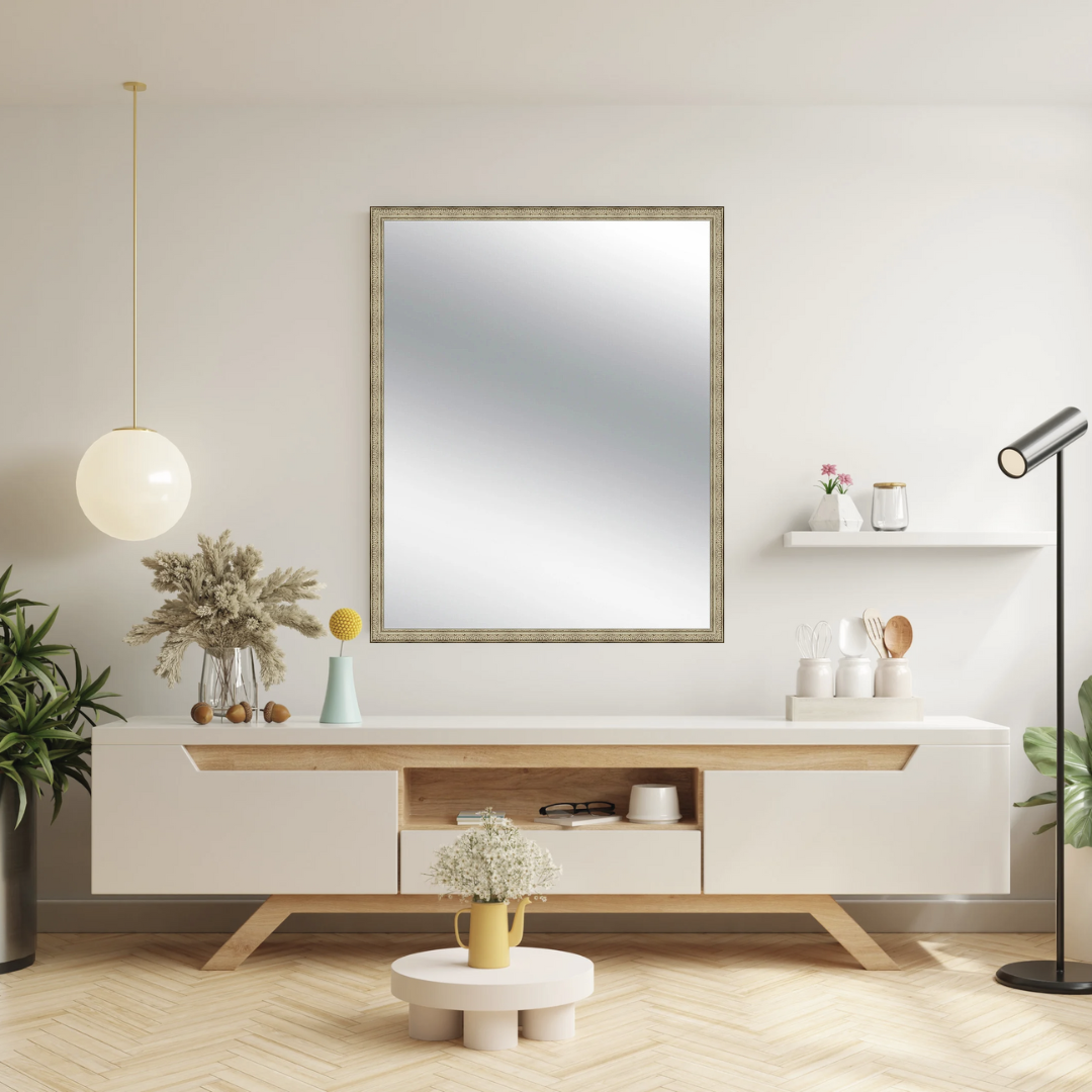 Silver Ornate Mirror Large