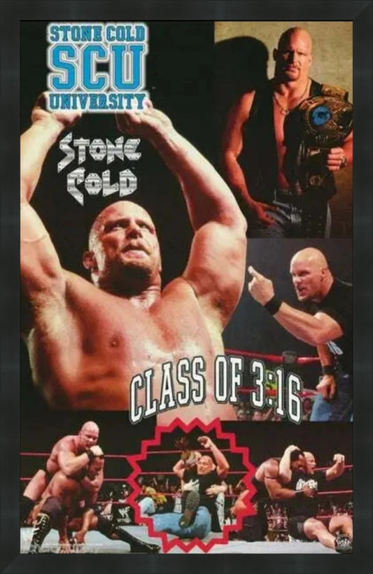 WWF Stone Cold Steve Austin SCU Class of 3:16 - Vintage Poster