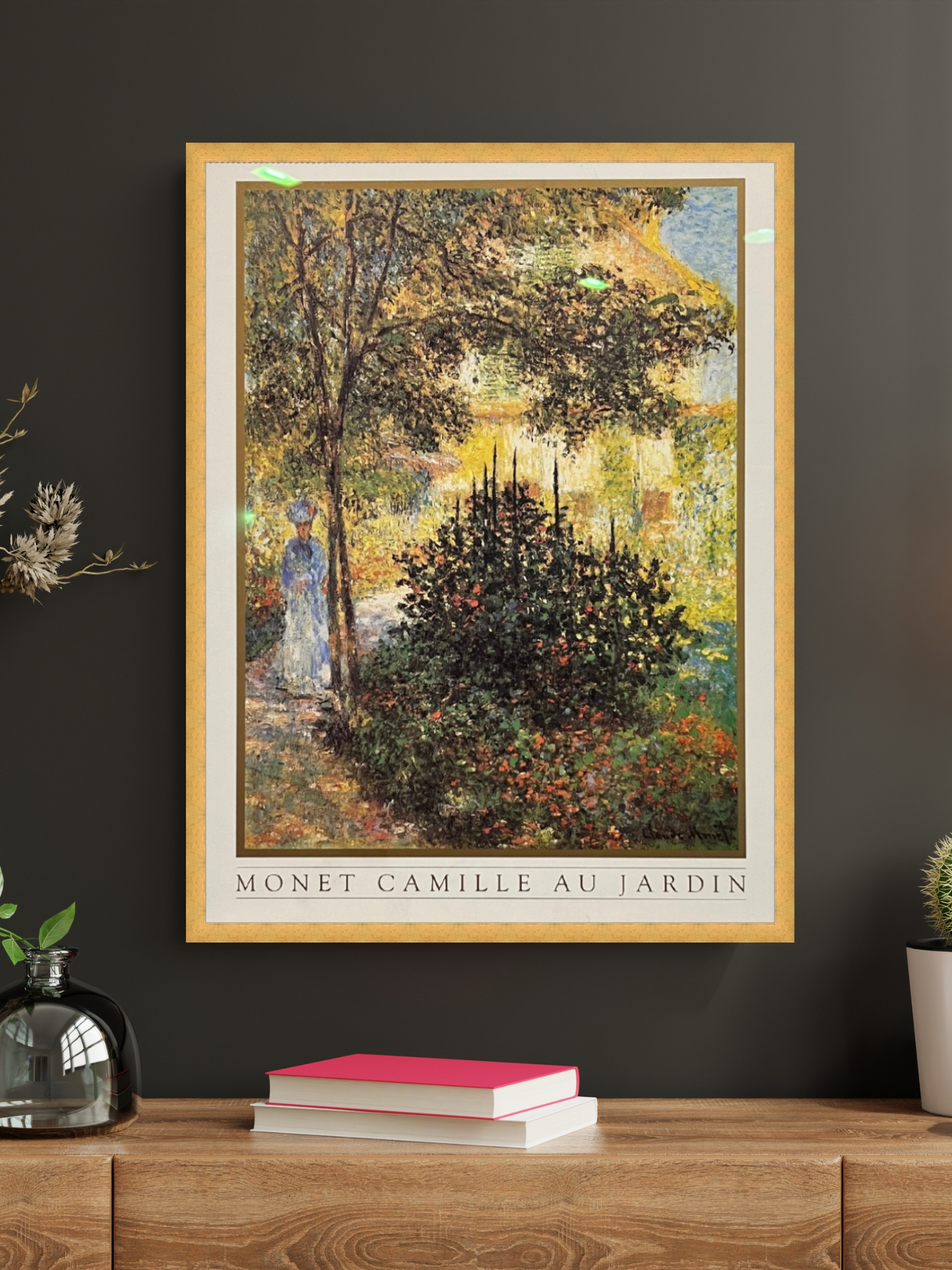 Camille Monet in the Garden Framed Print | Non-Reflective Glass