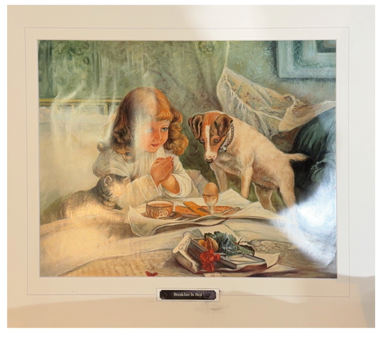 Breakfast in Bed by Charles Burton Barber - Print on Mat