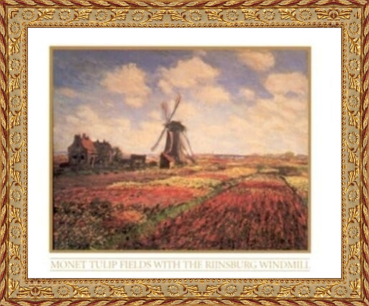 Monet Tulip Fields With The Rijnsburg Windmill Lithograph