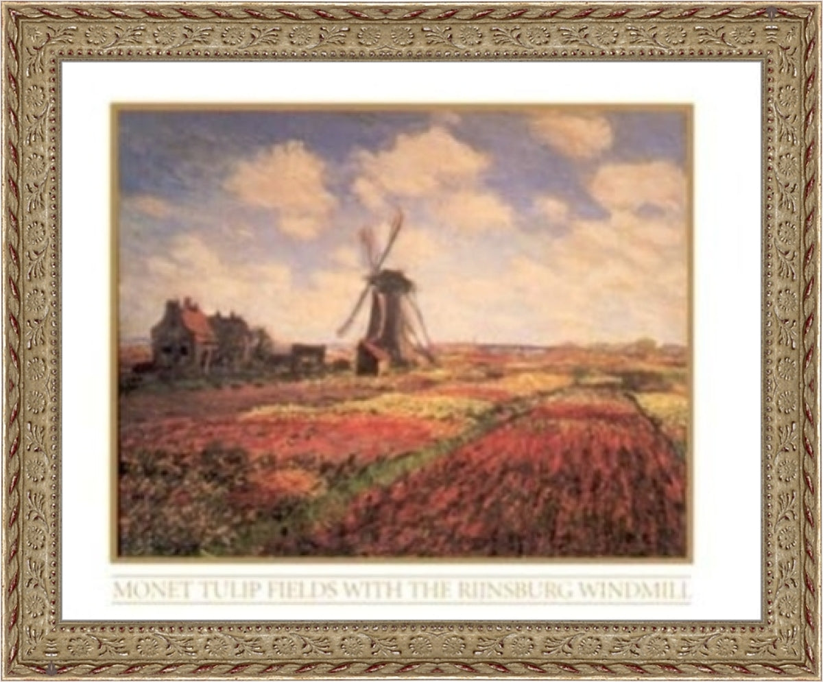 Monet Tulip Fields With The Rijnsburg Windmill Lithograph