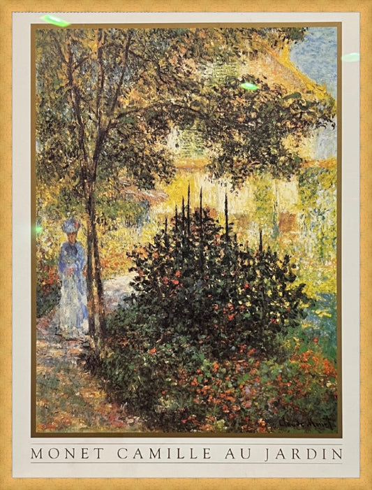 Camille Monet in the Garden Framed Print | Non-Reflective Glass