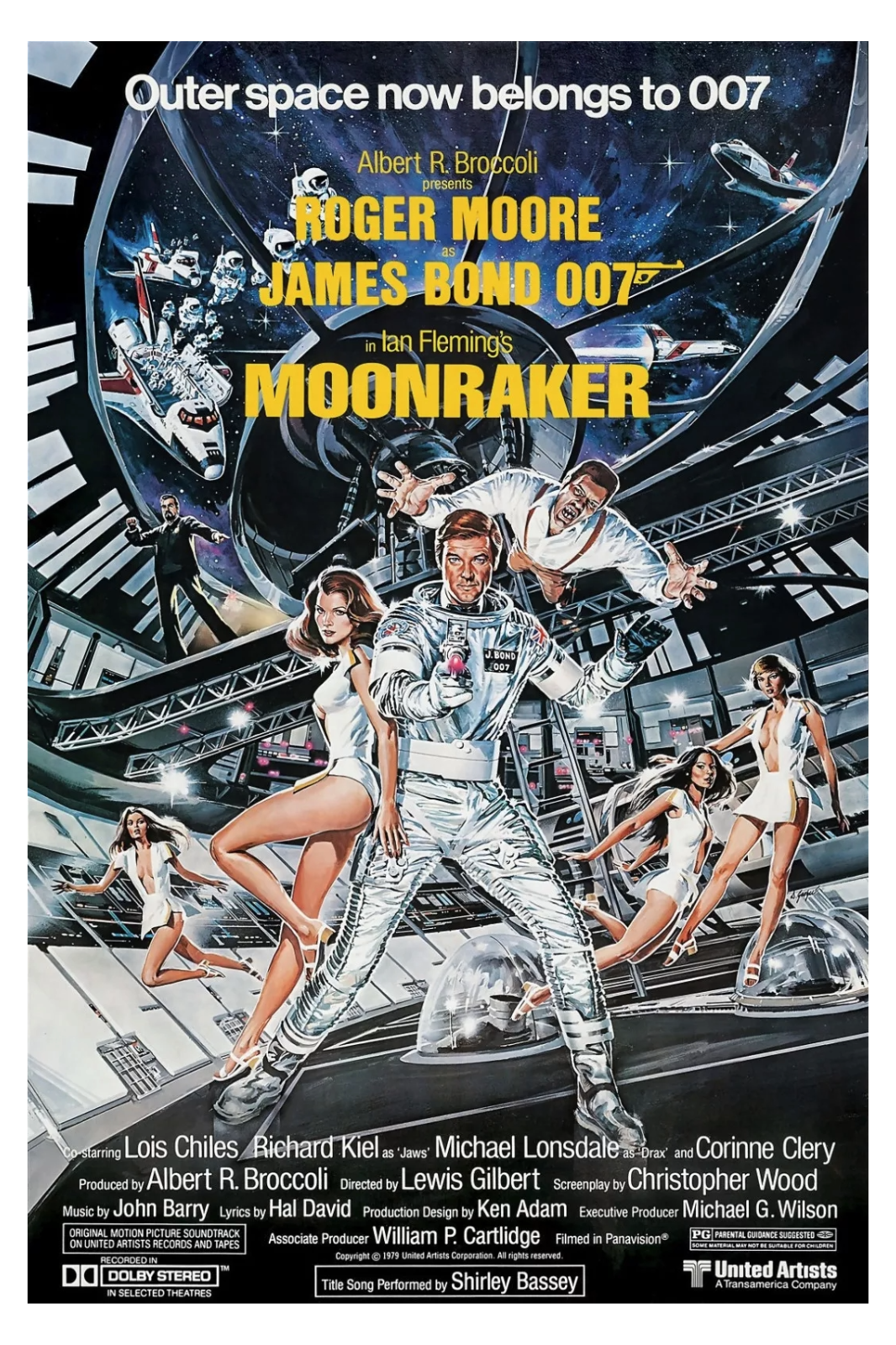 James Bond 'Moonraker' movie poster with space-themed design