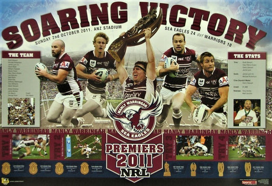 Manly Warringah Sea Eagles 2011 NRL Premiership Poster