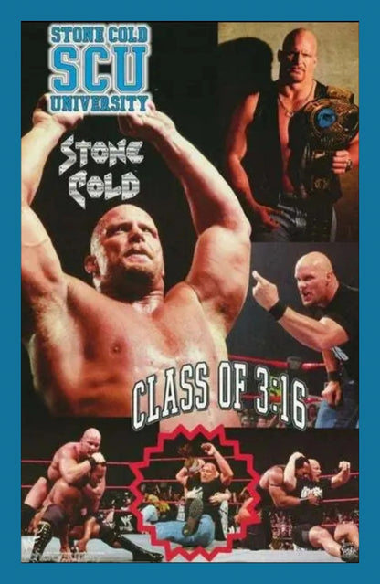 WWF Stone Cold Steve Austin SCU Class of 3:16 - Vintage Poster
