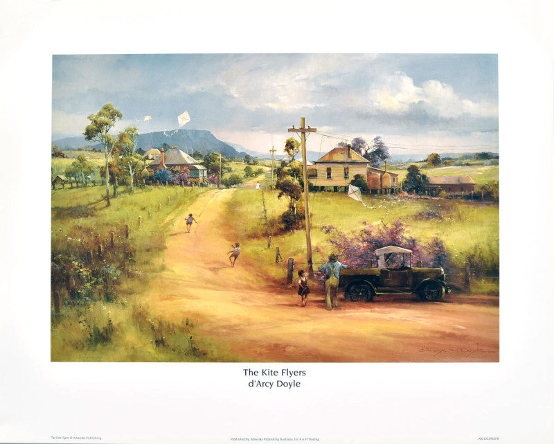 The Kite Flyers by d'Arcy Doyle - Print

Children flying kites in outback australia
