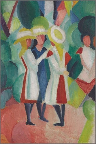 THREE WOMEN WITH STRAW HATS